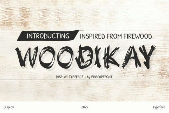Woodikay: Bold Firewood-Inspired Display Font